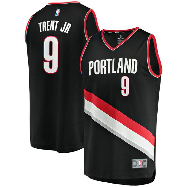 Maillot Portland Trail Blazers Homme Gary Trent Jr 9 Icon Edition Noir